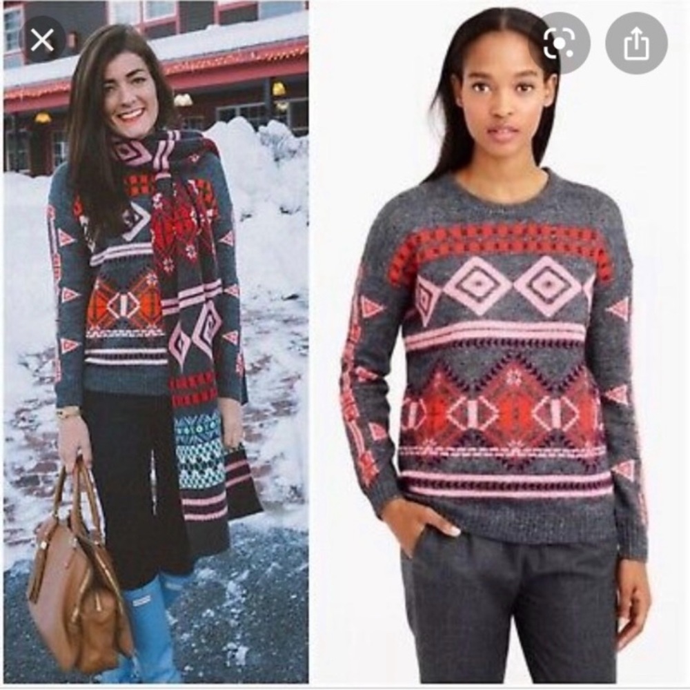 J Crew Fair isle ski sweater
